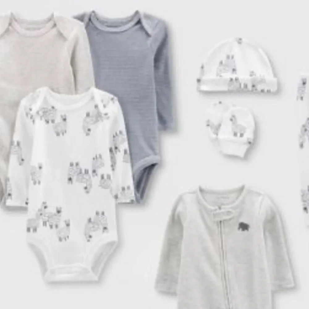 8 piece set carters boy set 3m new w tags and gift set cotton blue stripe sheep
